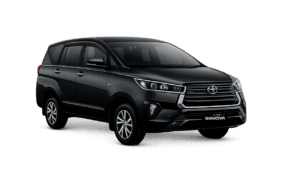 Toyota Innova Reborn hitam untuk layanan sewa mobil Bandung dengan driver profesional dari Traveego Bandung Rent Car
