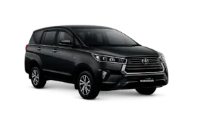 Toyota Innova Reborn hitam untuk layanan sewa mobil Bandung dengan driver profesional dari Traveego Bandung Rent Car