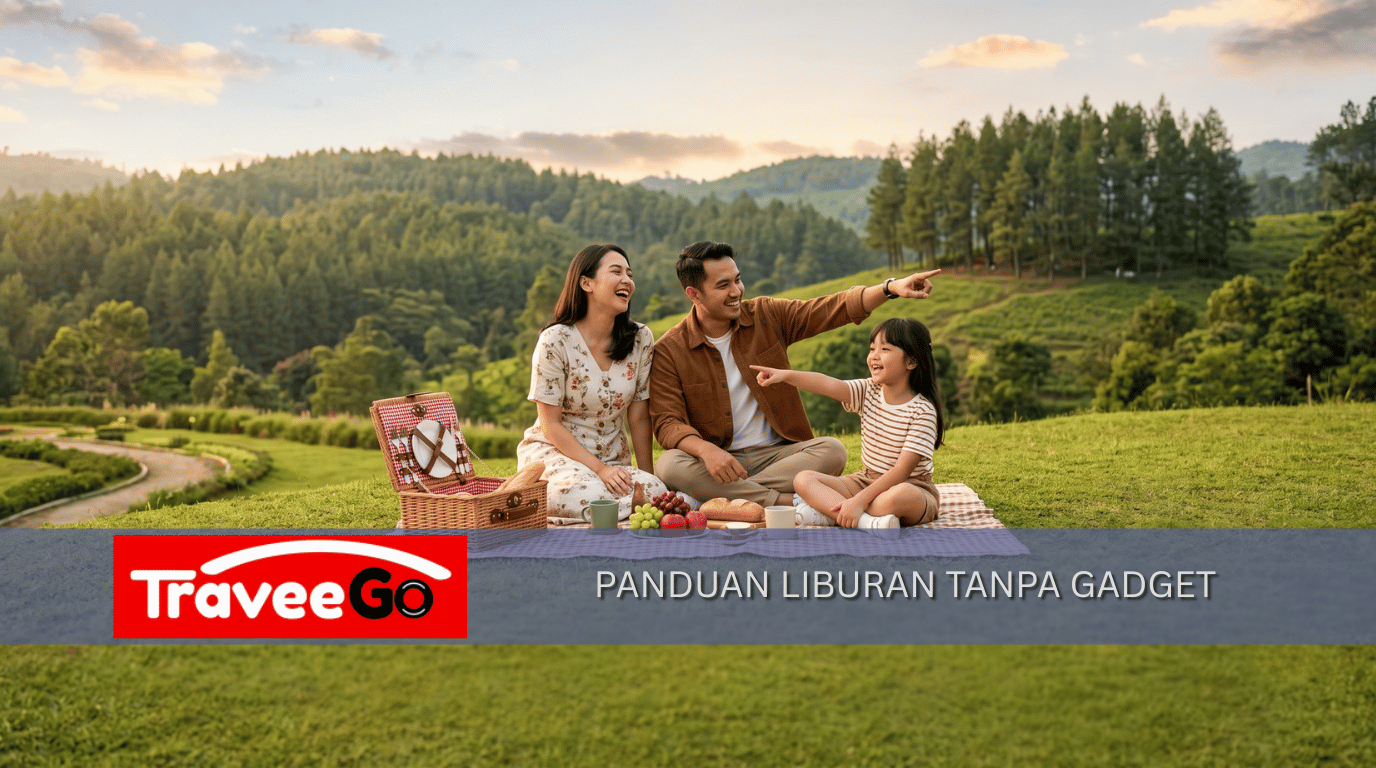 Liburan tanpa gadget – keluarga bahagia di taman Bandung