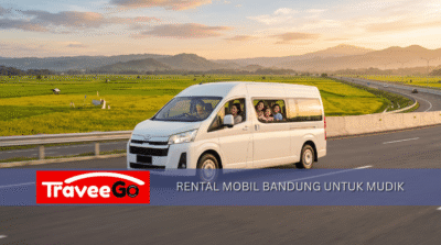 Rental mobil Bandung untuk mudik Lebaran dengan Toyota Hiace PREMIO putih di jalan tol